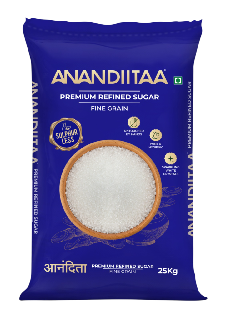 Anandiitaa Sugar 25 Kg — Fine Grain (blue pack)