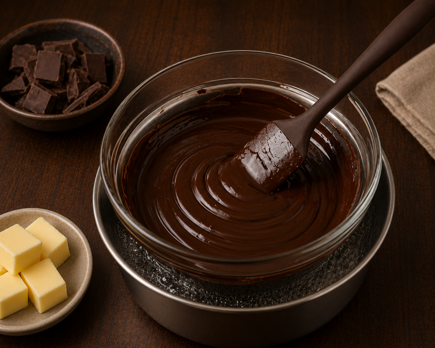 Melt chocolate and butter