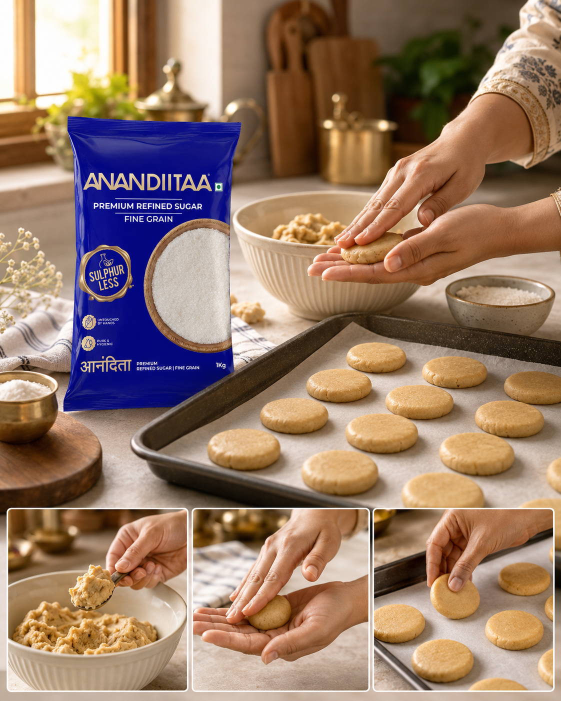 Shape the cookies